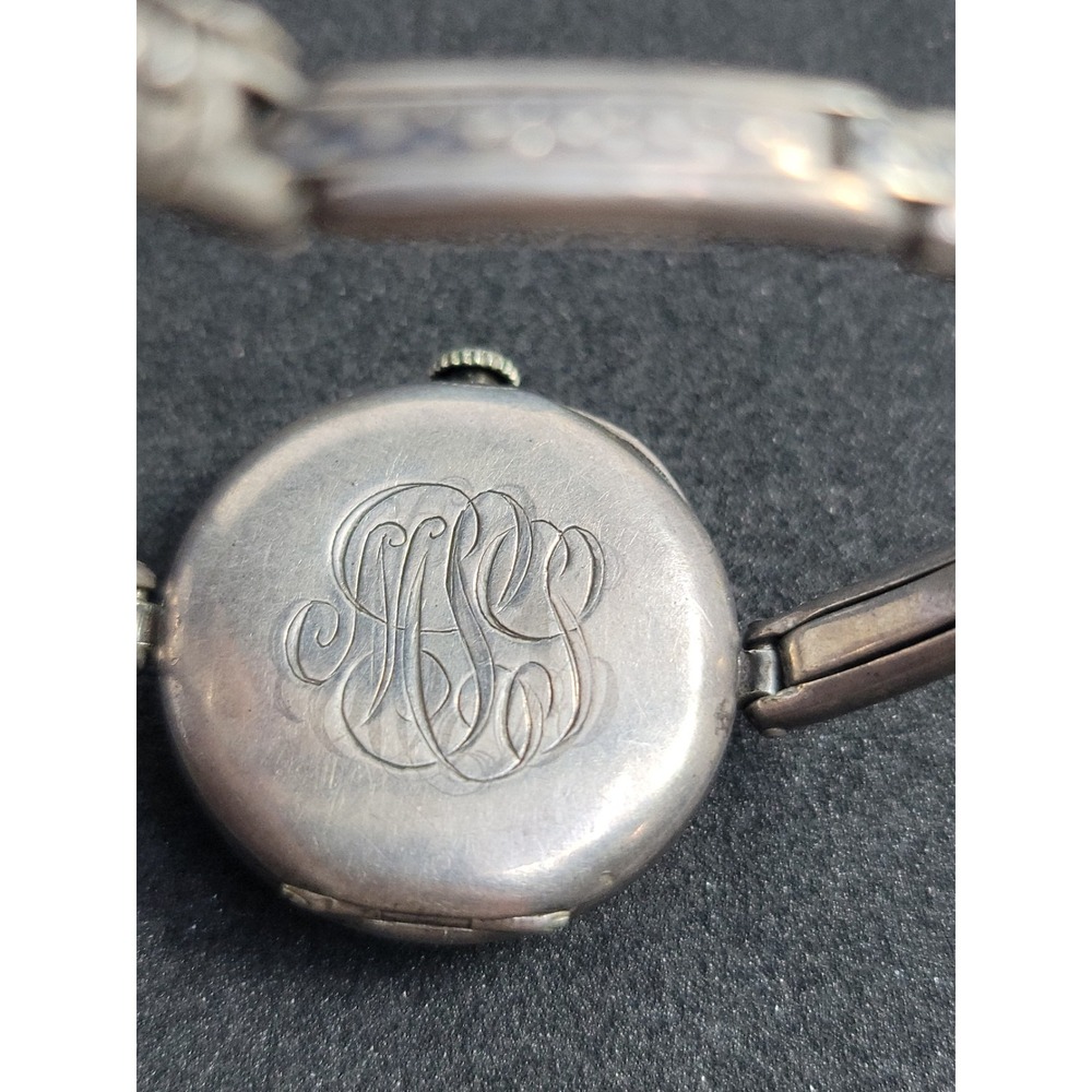 Vintage Lady Racine .935 Hallmarked Silver Womens 7j Gallet Watch Working - Picture 6 of 9